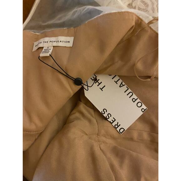 Dress the Population Tegan Illusion Mesh Embroidered Lace Cocktail Dress NEW S - Picture 11 of 13